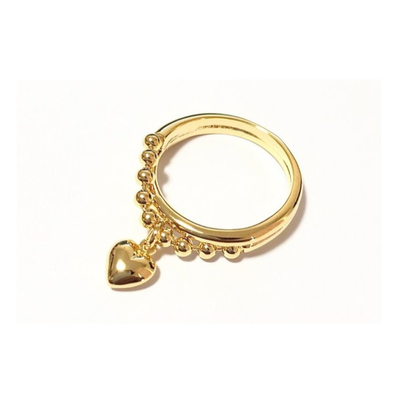 Swing heart ring - 戒指 - 其他金屬 金色