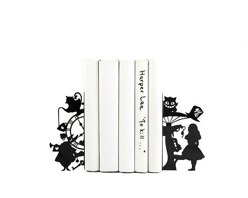 Design Atelier Article Bookends Alice in Wonderland // Lewis Carroll // Tea Party // Free Shipping //