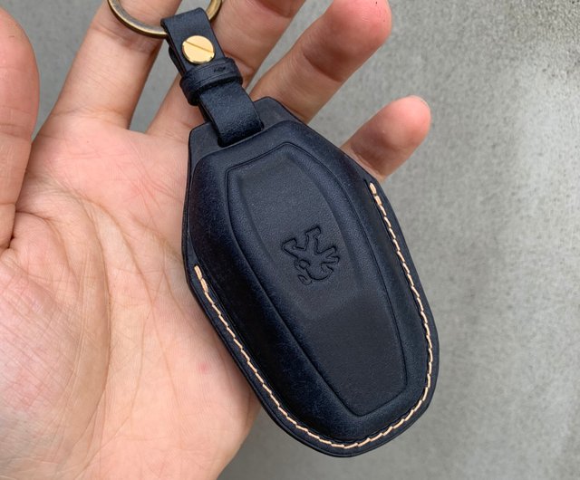 Leather car key case, car key cover, Peugeot - Shop Shao Leather Keychains  - Pinkoi