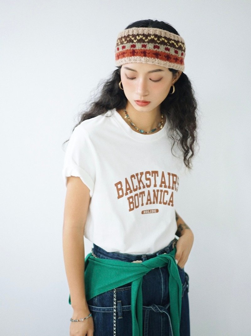 Coolstore |日系輕復古美式撞色字母t恤中性短袖休閒_ 白色 - 女 T 恤 - 其他材質 白色