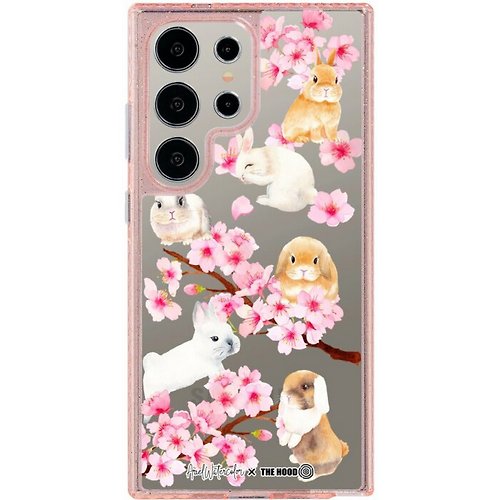 The Hood Pinkoi 旗艦店 Bunnies with Sakura iPhone GalaxyS24 氣墊防摔/標準防摔手機殼