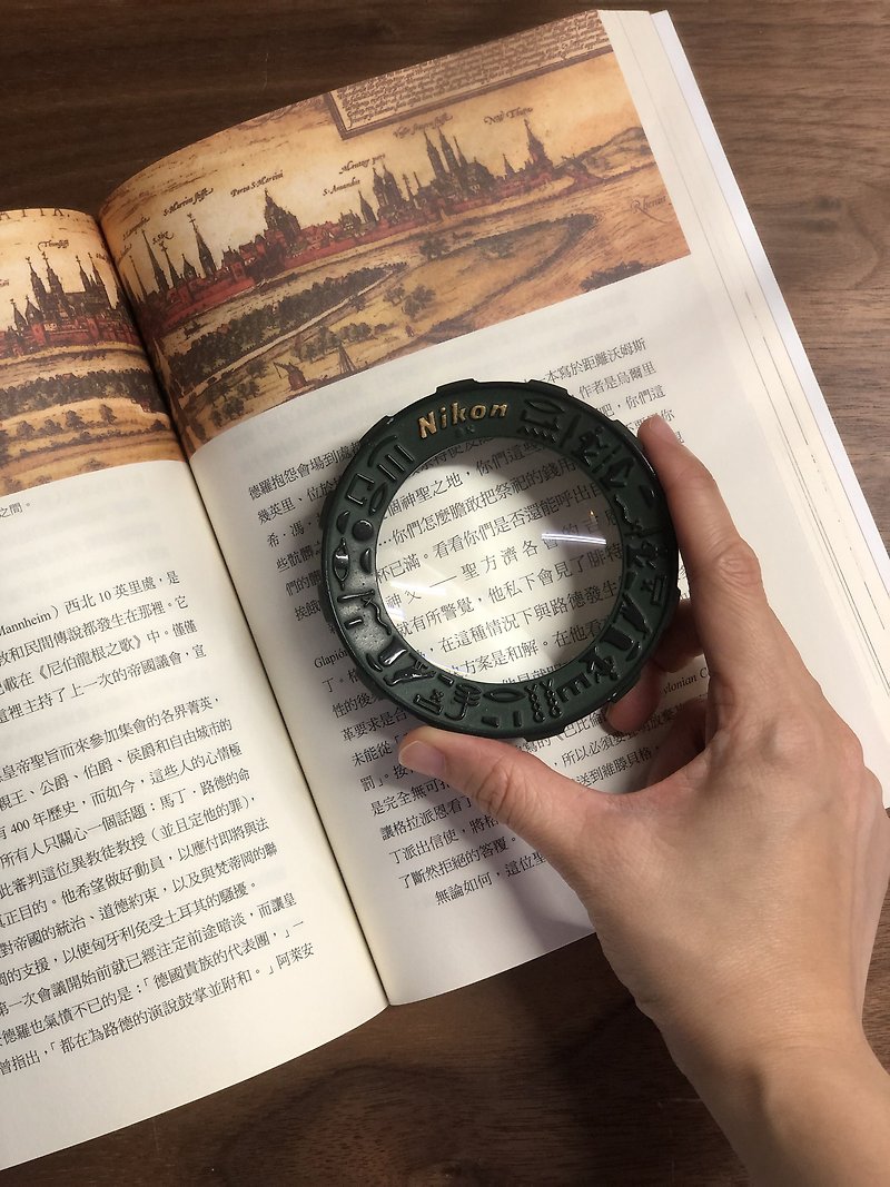 Japan Nikon magnifying glass paperweight
