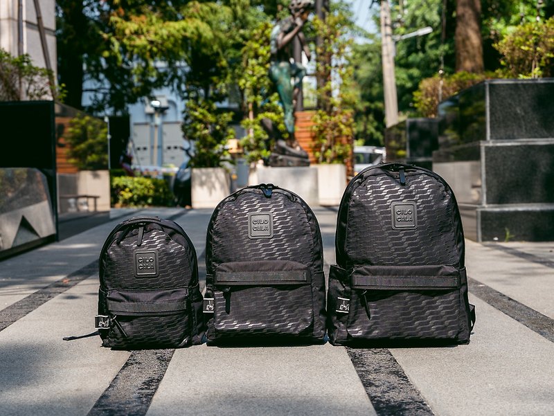 CILOCALA × oddCIRKUS bright nylon water-repellent backpack/black - Backpacks - Waterproof Material Black