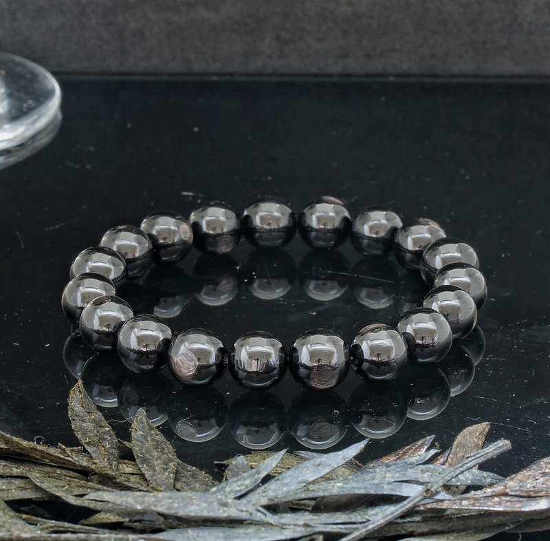 Hypersthene 10.5mm crystal bracelet - สร้อยข้อมือ - คริสตัล 