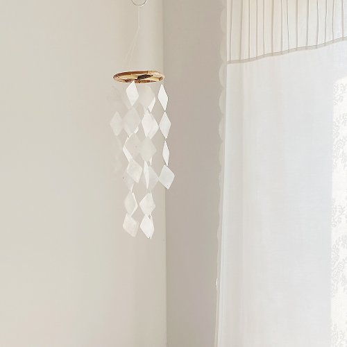 HO’ USE PRE-MADE | Finnish Bakery_rhombus_Natural | Shell Wind Chime Mobile | #0-406