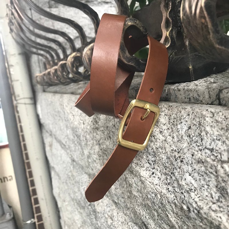 Bronze belt - Belts - Genuine Leather Brown