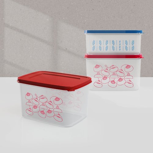 紅A 【100%香港製造系列】長方形食物盒套裝