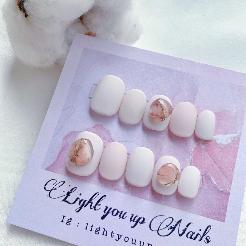 Light you up imitation natural stone temperament manicure/wearing armor/customized nail patch NA75 - ยาทาเล็บ - วัสดุอื่นๆ ขาว