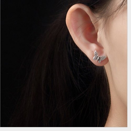 Black UltraSunday 925 Sterling Silver Agate Stud Earrings for Women Fashion Jewelry Retro Style