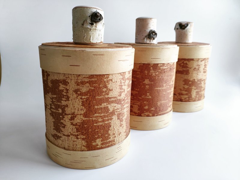 Birch bark box with lid - กล่องเก็บของ - ไม้ 