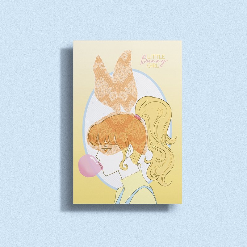 Postcard - Little Bunny Girl - การ์ด/โปสการ์ด - กระดาษ สีเหลือง