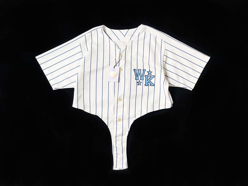 REGETHER Vintage modified short version baseball top-03 - เสื้อผู้หญิง - ผ้าฝ้าย/ผ้าลินิน ขาว