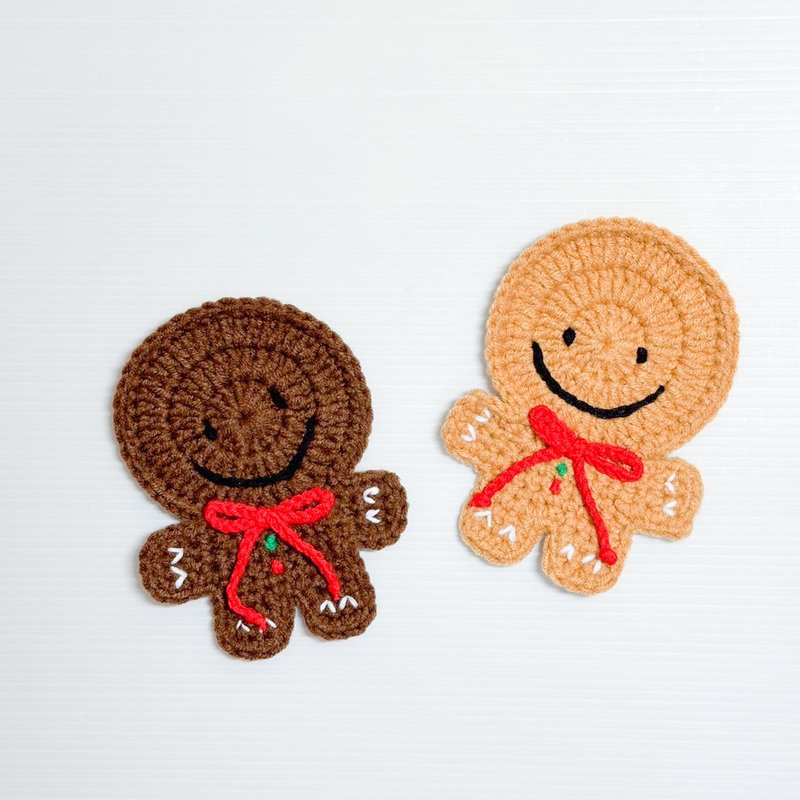 Knitted Gingerbread Man Coaster - Items for Display - Other Materials Khaki