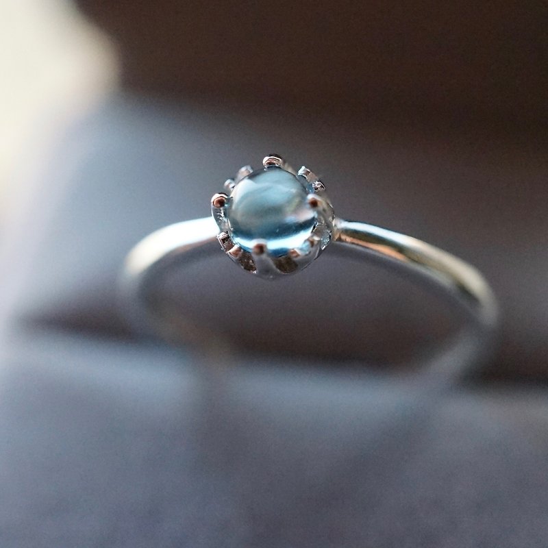 ITS-R105【925銀・寶石戒指・托帕石・Topaz 】925銀戒指。 - 戒指 - 寶石 藍色