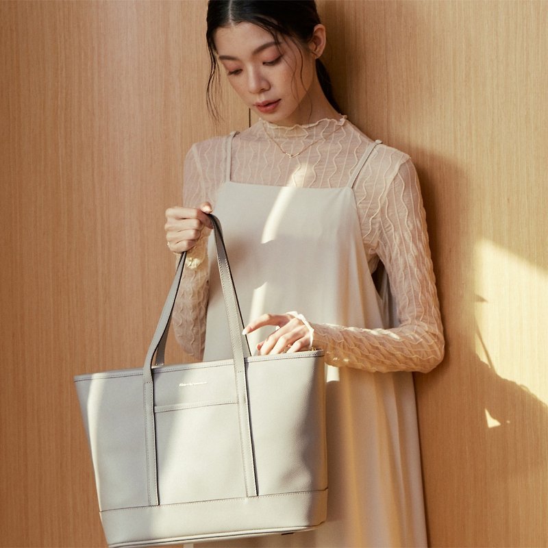 [Kim Anderson] Alyssa Large Capacity 2way Tote Bag - Gray - Handbags & Totes - Faux Leather Gray