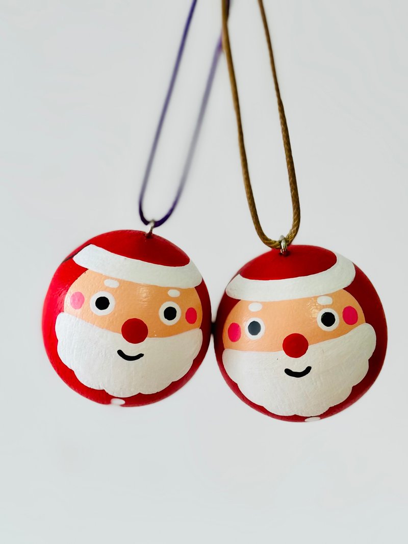 [Christmas Gift] Key chain key ring pendant Santa Claus handmade wooden exchange gift small - Keychains - Wood 