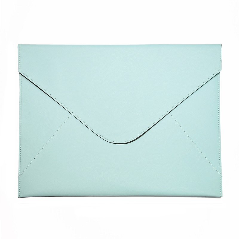Bellagenda 13 inch tablet Bag, Document Envelope, Sleeve Notebook Case Duck Egg - Laptop Bags - Faux Leather Blue