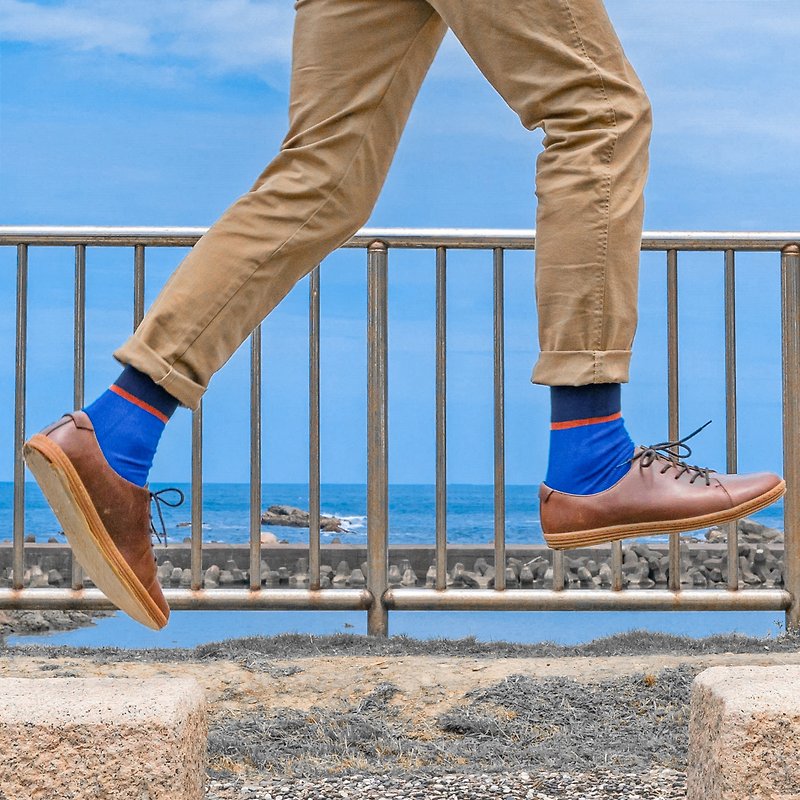 Men's Socks - Coastline Coffee Cup - British Design for the Modern Gentleman - Socks - Cotton & Hemp Blue