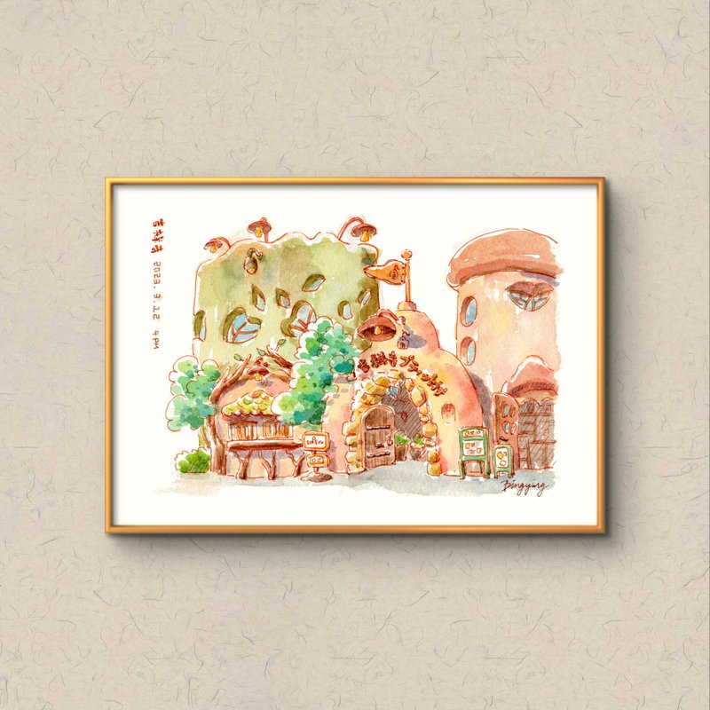A5海報 | 使用真正水彩紙印刷的復刻水彩畫 | 東京童話街屋 - 海報/掛畫/掛布 - 紙 