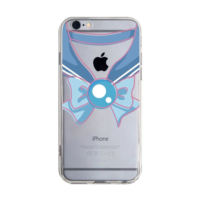 Transparent sailor uniform light blue iPhone X 8 7 6s Plus 5s Samsung S8 S9 mobile phone case - Phone Cases - Plastic Multicolor