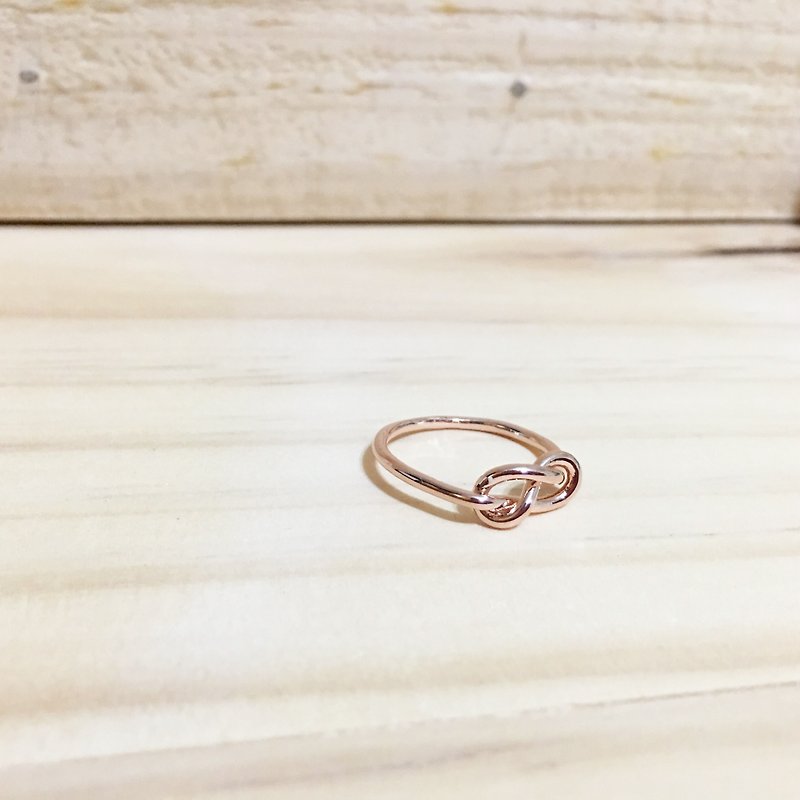 925 sterling silver ring (customized exclusive finger circumference) _ concentric knot ring _ rose gold - แหวนทั่วไป - โลหะ สีทอง