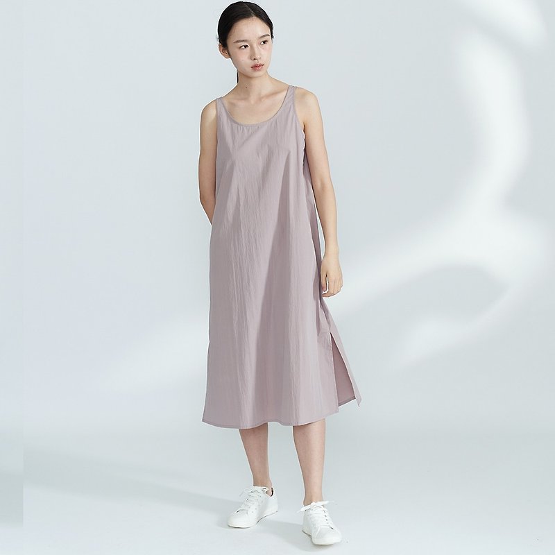 2色夏のシンプルなベストスカートベースホームナイトドレスドレスD210117 - ワンピース - コットン・麻 
