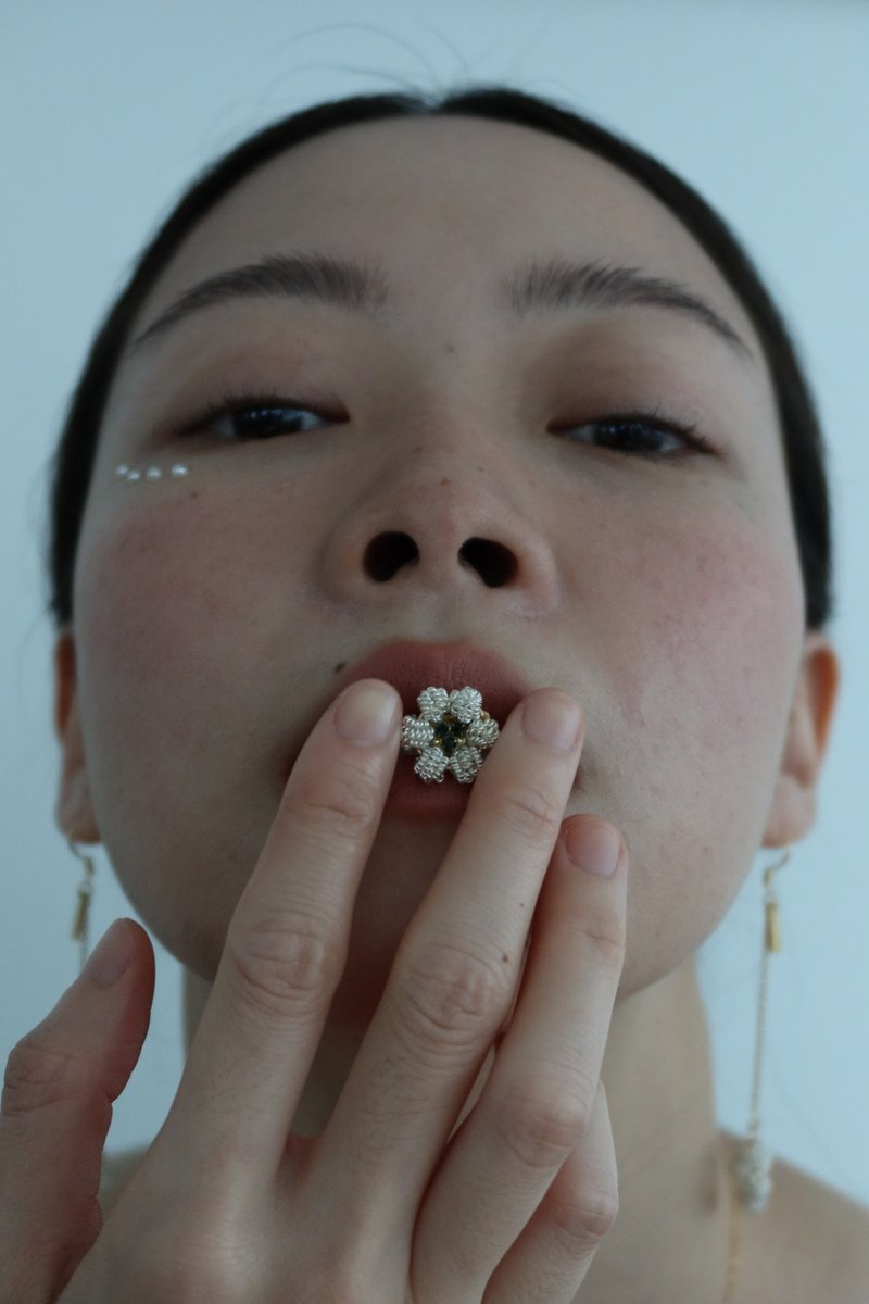 暮光小菊戒指/可調式 開口戒 可愛 小雛菊 花 飾品 - 戒指 - 其他金屬 金色