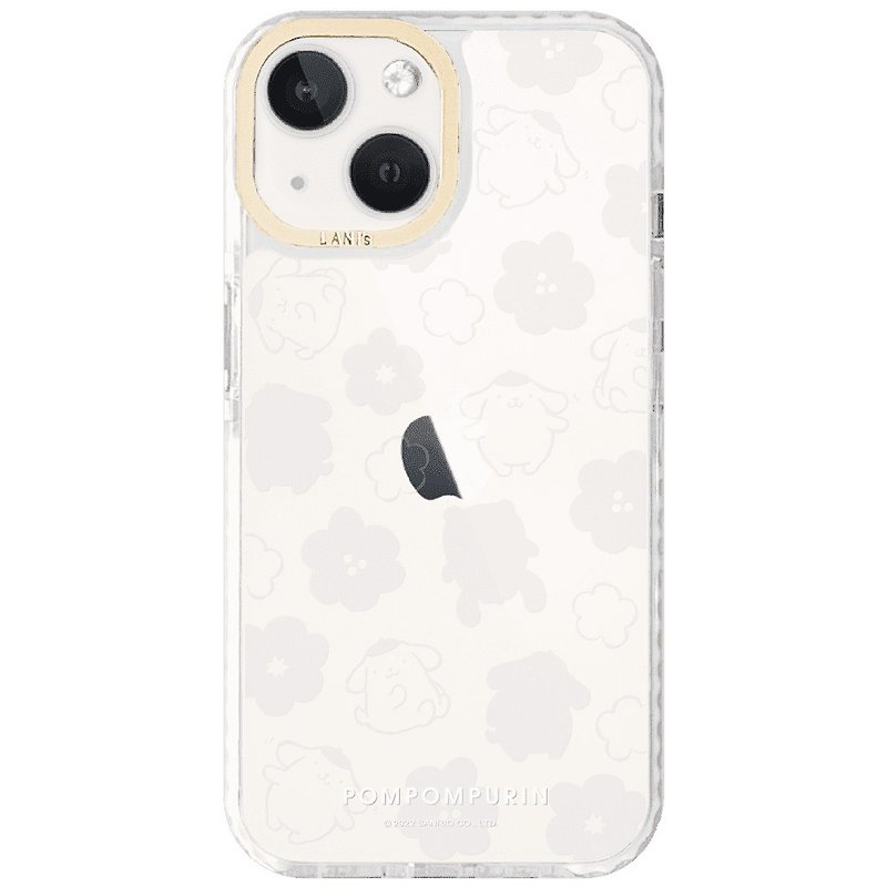 Transparent flower window - Pudding dog co-branded iPhone 14 13 12 pro max authorized by Sanrio - Phone Cases - Eco-Friendly Materials Multicolor