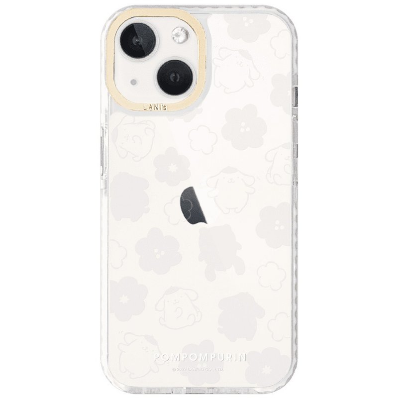 Transparent flower window - Pudding dog co-branded iPhone 14 13 12 pro max authorized by Sanrio - เคส/ซองมือถือ - วัสดุอีโค หลากหลายสี