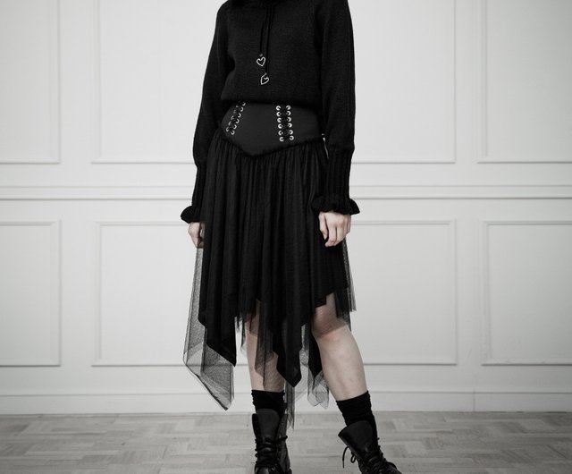 ゴスロリハイウエストトリプルガーゼスカート - ショップ PUNK RAVE