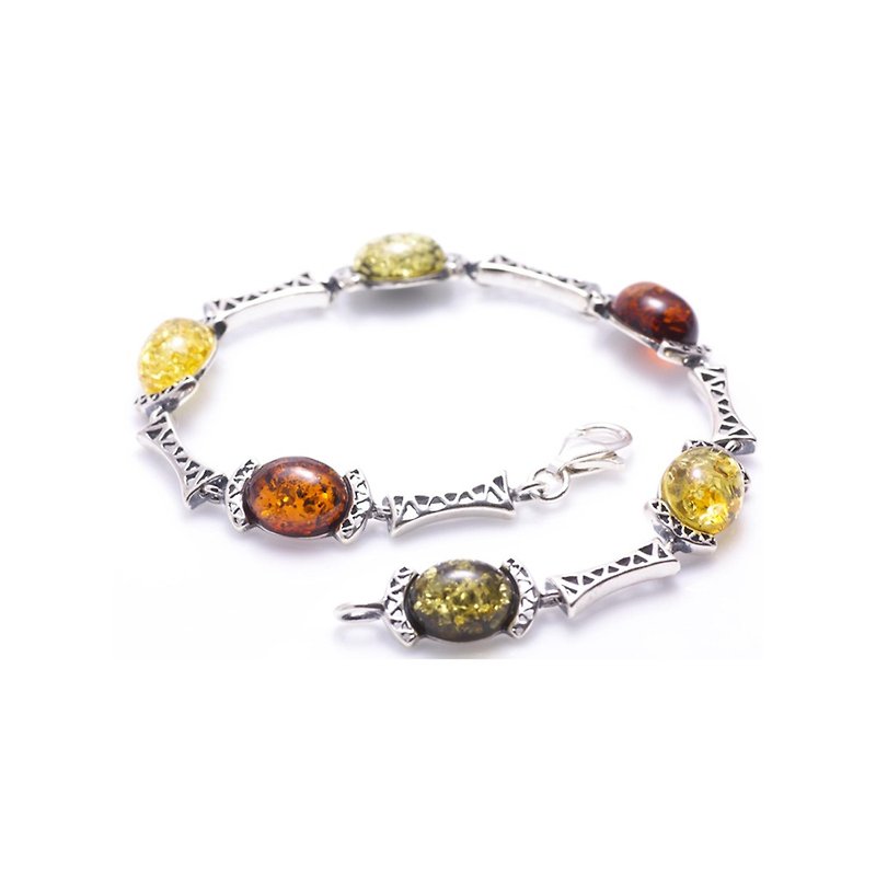 Polish Multicolor Amber Bracelet Design - ต่างหู - เครื่องประดับพลอย สีนำ้ตาล