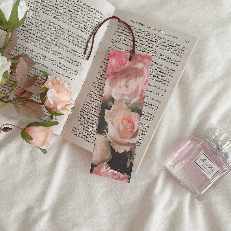 คั่นหน้าด้วยดอกกุหลาบแบบวินเทจ Vintage Rose Bookmarks - ที่คั่นหนังสือ - กระดาษ สึชมพู