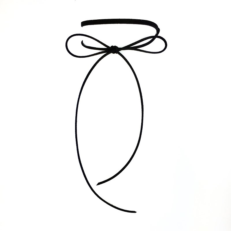 Classic Rope Necklace-Black - สร้อยคอ - หนังแท้ สีดำ