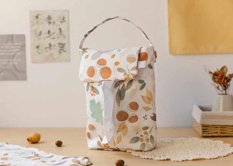 [Autumn fruits-hanging toilet paper cover] hanging and detachable/car/camping - กล่องทิชชู่ - เส้นใยสังเคราะห์ สีกากี