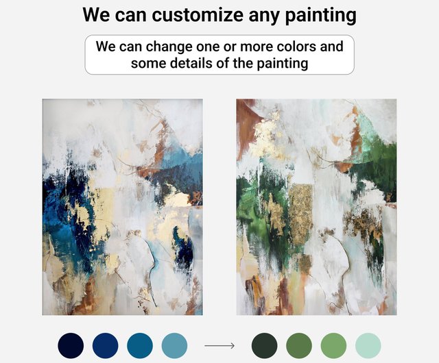 風景抽象画 | 抽象風景画 | 緑の抽象画 | 北2 - ショップ Matis