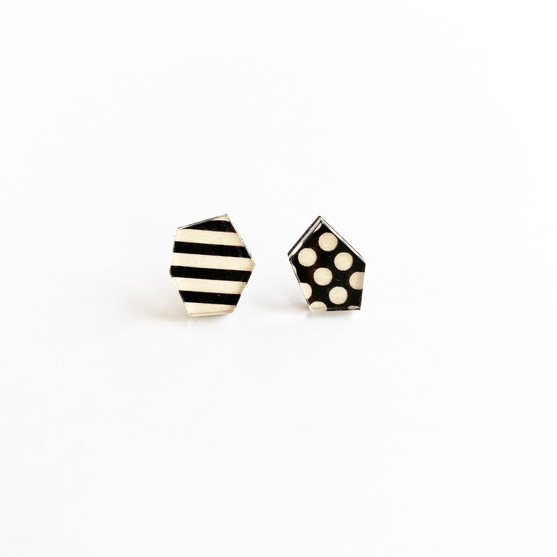 Kakera Earrings - ต่างหู - ไม้ สีดำ