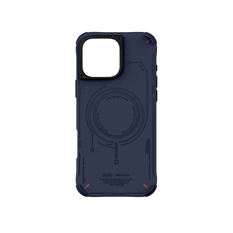 iPhone 16系列 Mecha未來元素磁吸防摔手機殼-藍色 - 手機殼/手機套 - 其他材質 