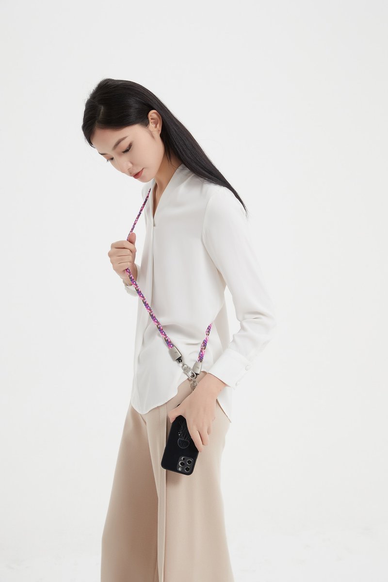niji 手機繩 12mm flat strap Lavender pattern - 其他 - 塑膠 多色