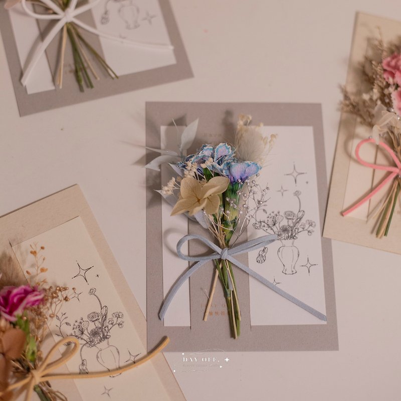 DAY OFFHappy Holiday Mother's Day Card Dried Flower Carnation Mother's Day Gift Box Hot Stamping Card - การ์ด/โปสการ์ด - พืช/ดอกไม้ 