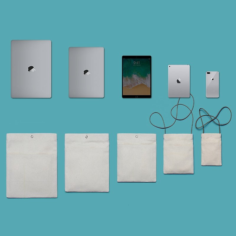 ギフト無敵の恋人カスタムタブレットセットの携帯電話のノートブックセット -  3つの特別オファー - PCバッグ - コットン・麻 ホワイト
