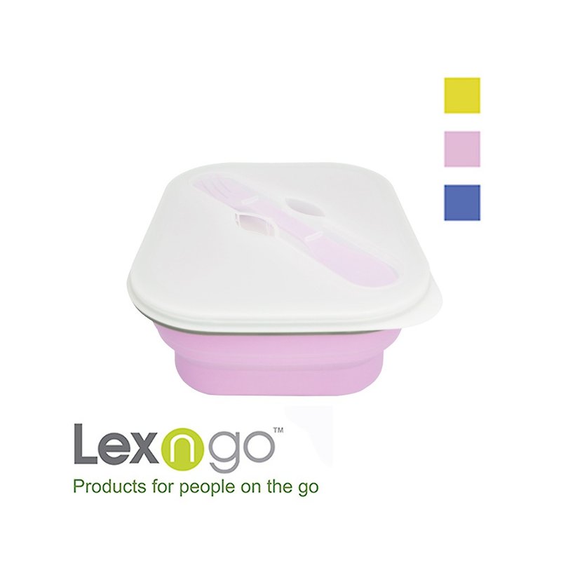 Lexngo 折りたたみ式パスタ ボックス - パープル - 弁当箱・ランチボックス - シリコン パープル