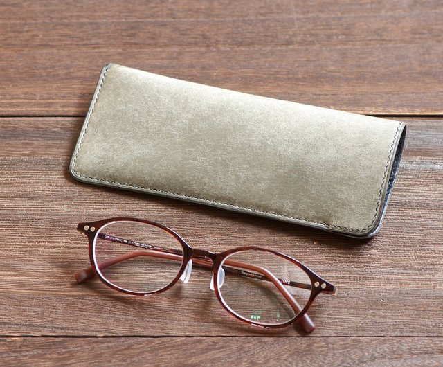 Personalised Leather Glasses Case. Soft Slim Glasses Case 