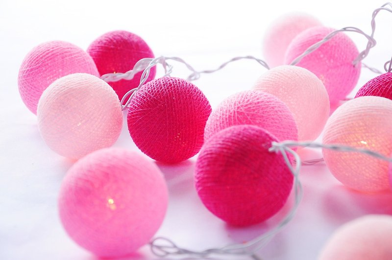 家の装飾、パーティー、寝室のための20の甘いピンクのバレンタインストリングライト - 照明・ランプ - コットン・麻 