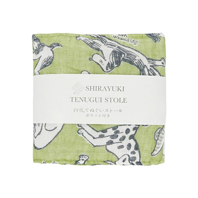 京友禪染Cooling Scarf Towel / bow wow wow - 餐桌布/桌巾/餐墊 - 棉．麻 綠色