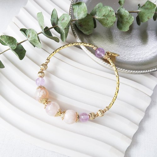 石之王 King Stones - 水晶天然石飾品、原礦 【獨家自訂】一千零一夜系列 | 宮廷舞-紫 (櫻花瑪瑙x紫水晶手鍊)