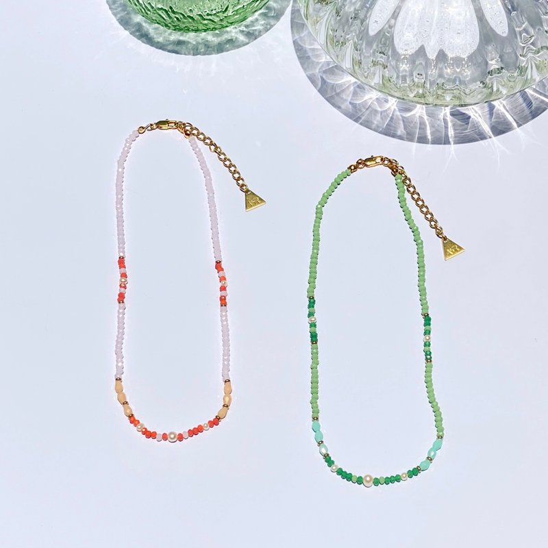 Necklace Elbow - 項鍊 - 水晶 多色