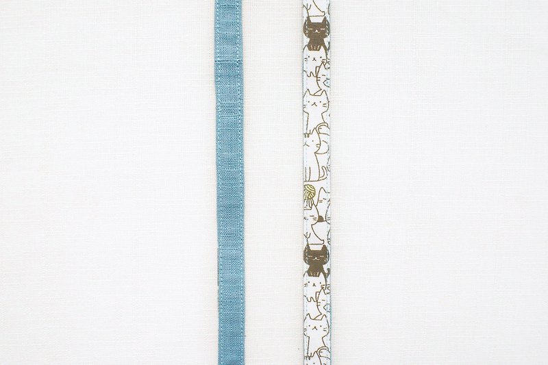 Walking essential. Cat loves to play with grayish green <Leash> - Collars & Leashes - Cotton & Hemp Green