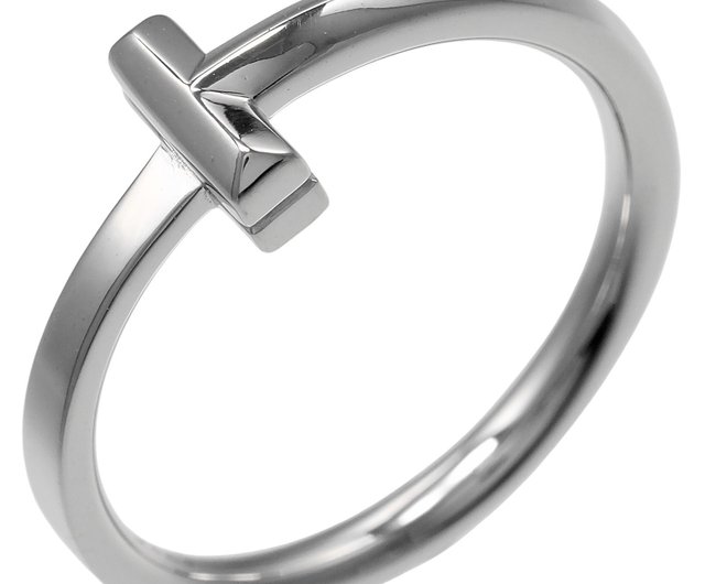 【もも】TIFFANY Tワンリング（ホワイトゴールド）14号 ティファニー T T ワン ナロー リング ダイヤモンド イエローゴールド