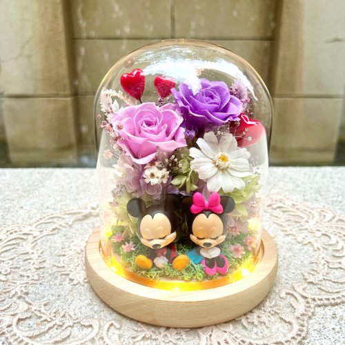 Lilo and Stitch/Stitch/Eternal Flower/Dried Flower/Night Light/Glass Cup/ Glass Cover - Shop huayiflowerdesign Dried Flowers & Bouquets - Pinkoi