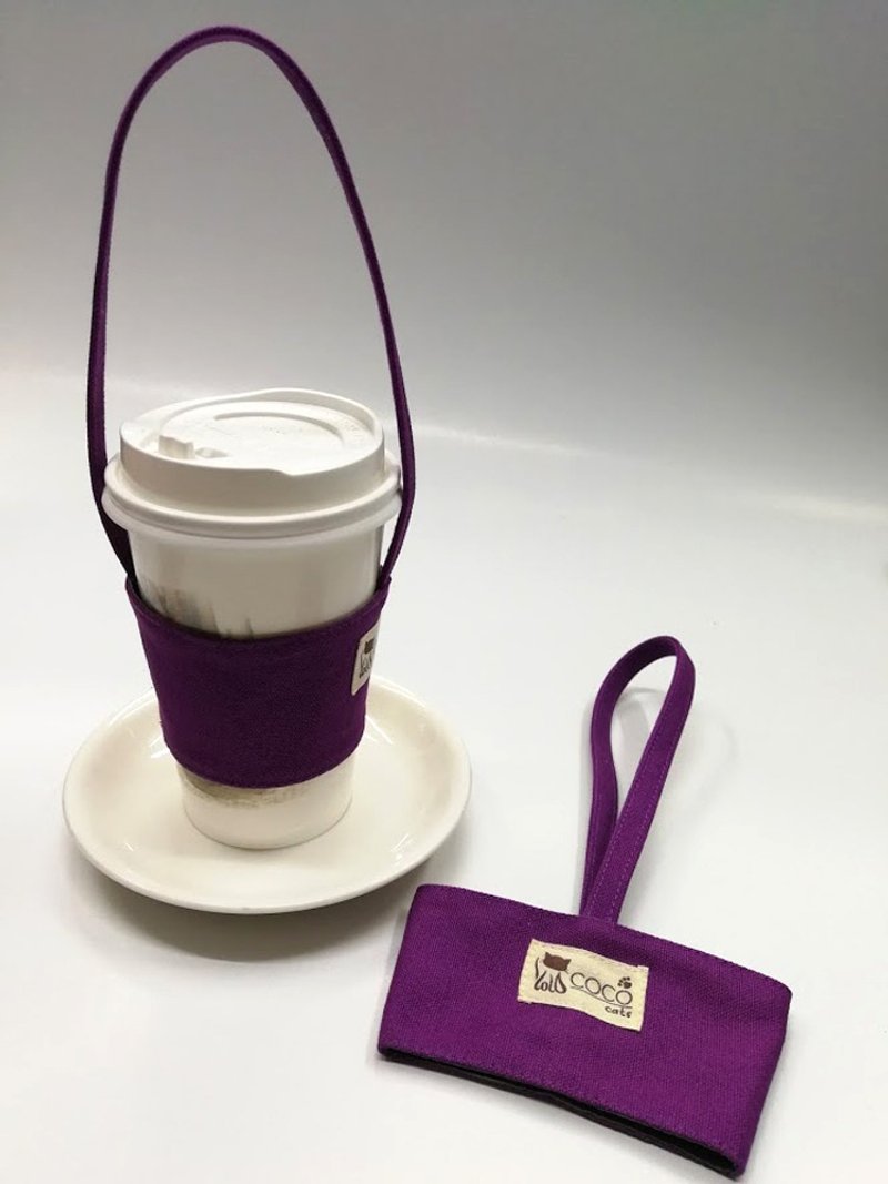 Portable Drink Cup Holder Bag~Purple.Red (Limited Edition) - Beverage Holders & Bags - Cotton & Hemp 